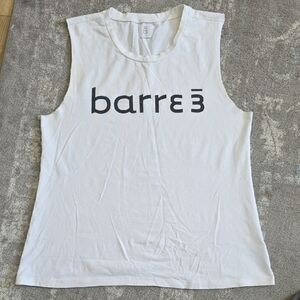 Barre3 Women's White Muscle Tee